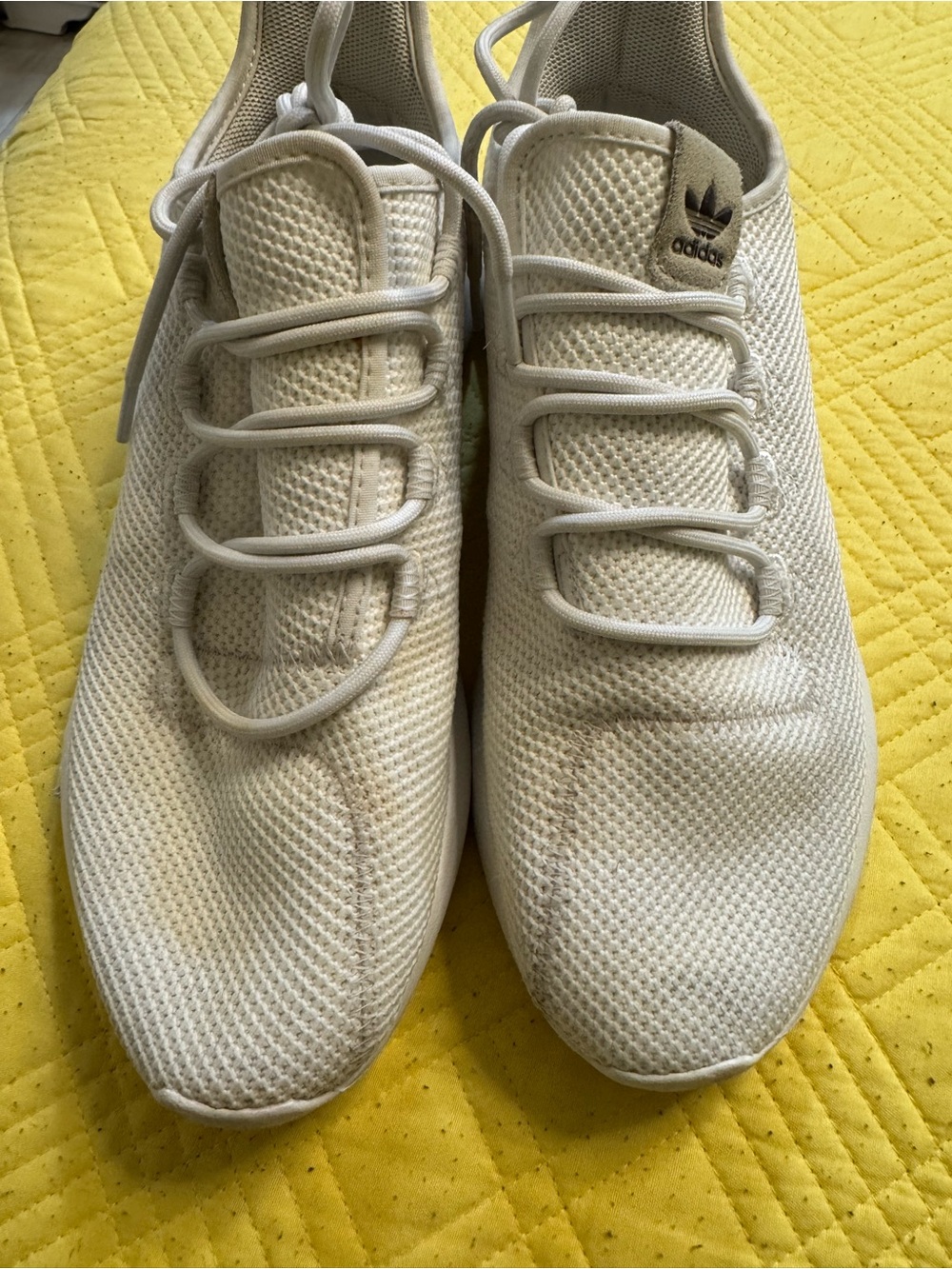 adidas Tubular White Knit Low-Profile Sneakers Size 10.5